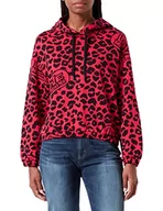 Bluzy damskie - Love Moschino Damska bluza z długim rękawem z kapturem i elastycznym nadrukiem zwierzęcym, leolove f.rosso, 40 - miniaturka - grafika 1