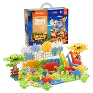 Klocki - Marioinex Klocki Mini Waffle Zwierzęta Safari 100 Elementów Konstrukcyjne 3+ - miniaturka - grafika 1