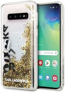 Etui i futerały do telefonów - Karl Lagerfeld Etui Hardcase Samsung G970 S10e KLHCS10LROGO czarno-złoty Glitter - miniaturka - grafika 1