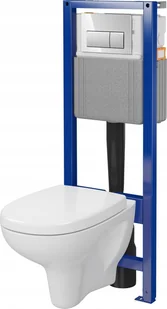 Zestaw podtynkowy Cersanit S701-787 Miska Arteco, stelaż, deska duroplast wolnoopadająca, łatwe wypinanie, przycisk chrom - Stelaże i zestawy podtynkowe do WC - miniaturka - grafika 1