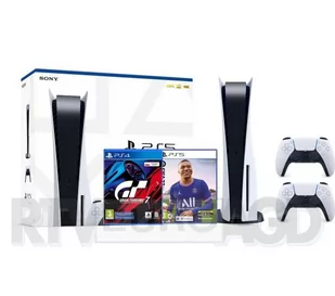 Sony PlayStation 5 + Gran Turismo 7 + FIFA 22 + dodatkowy pad biały - Konsole Playstation - miniaturka - grafika 1
