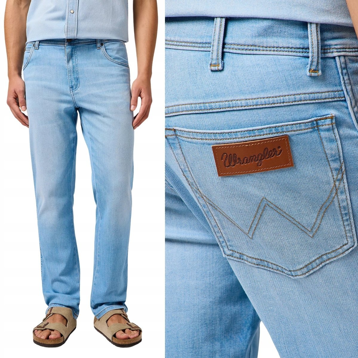 Wrangler TEXAS 365 COOL Light oddychające proste spodnie jeansowe W32 L32