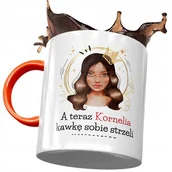 Kubki - Kubek Pomarańczowy Dla Kornelii Na Prezent z Nadrukiem ze Zdjęciem + Opakowanie na prezent (wzór 02) - miniaturka - grafika 1