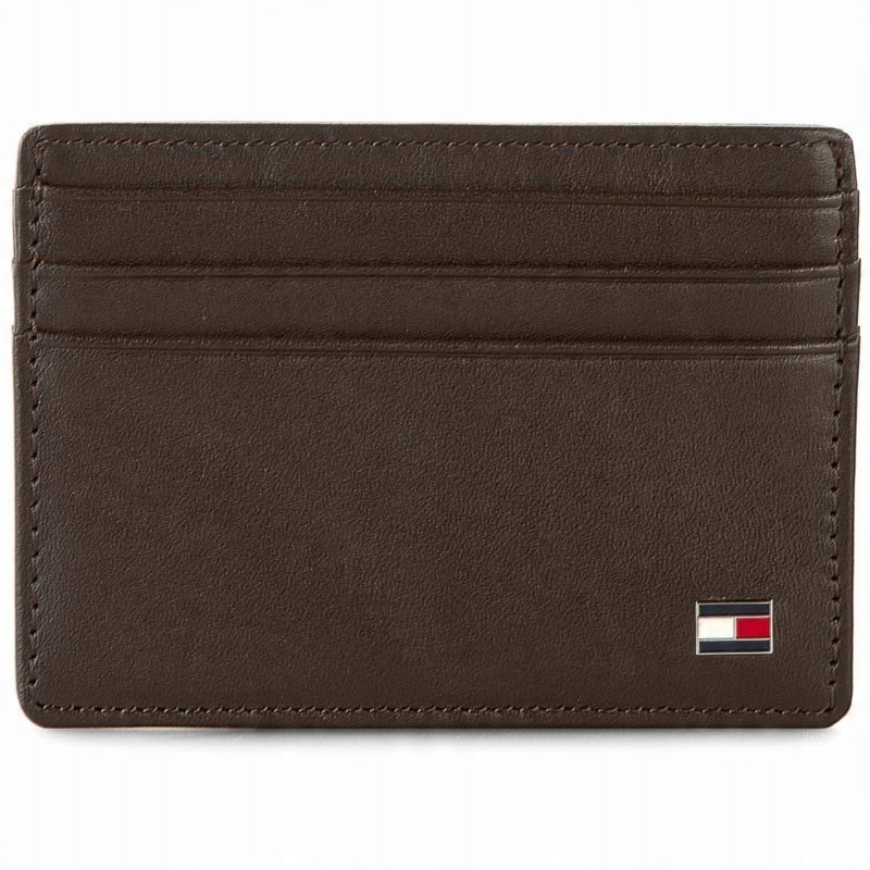 Tommy Hilfiger portfel skóra naturalna brązowy Eton Cc Holder - uniseks