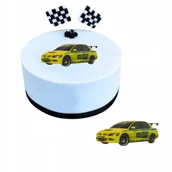 Dodatki do ciast w proszku - Figurki cukrowe ozdoby dekoracja na tort figurka żółty auto samochód - miniaturka - grafika 1