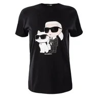 Koszulki i topy damskie - Damska Koszulka z krótkim rękawem KARL LAGERFELD IKONIK 2.0 T-SHIRT 230W1704-999 – Czarny - miniaturka - grafika 1