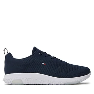 Sneakersy Tommy Hilfiger Corporate Knit Rib Runner FM0FM02838 Granatowy - Sneakersy męskie - miniaturka - grafika 1