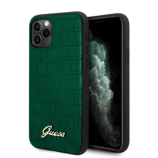 Guess Croco Case - Etui iPhone 11 Pro Dark Green - Etui i futerały do telefonów - miniaturka - grafika 1