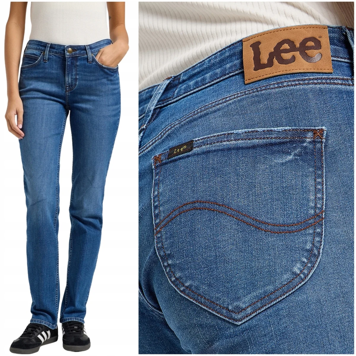 Lee Marion Straight Hyper Mid DżINS proste damskie spodnie jeansowe W33 L33