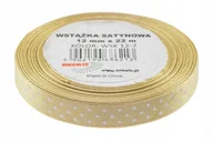 Pasmanteria - Brewis Wstążka dekoracyjna kropki 12mmx22m beżowa - miniaturka - grafika 1