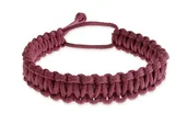 Bransoletki - Bransoletka Plecionka Bordowa Regulowana - miniaturka - grafika 1