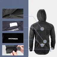 Folie ochronne do telefonów - Kurtka przeciwdeszczowa Rockbros YPY013BK3XL oddychająca wiatroodporna XXXL - czarna - miniaturka - grafika 1