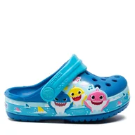 Buty dla chłopców - Klapki Crocs Crocsflbaby Shark Band Clog T 207066 Niebieski - miniaturka - grafika 1