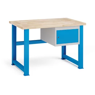 Stół warsztatowy KOVONA, wisząca szafka na narzędzia, blat z drewna bukowego, stałe nogi, 2100 mm - Stoły warsztatowe - miniaturka - grafika 2