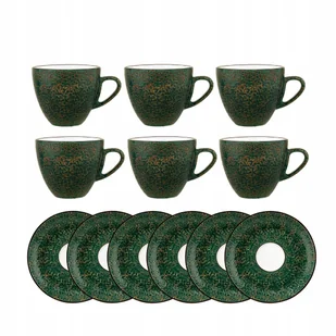 Filiżanka do herbaty kawy porcelanowa zielona 300ml i spodek 15cm Wilmax - Filiżanki - miniaturka - grafika 1