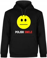 Bluzy męskie - BLUZA MĘSKA Z KAPTUREM POLISH SMILE HUMOR ŚMIESZNA POLSKA CZARNA R-M A124 - miniaturka - grafika 1