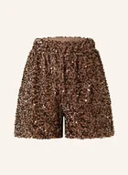 Spodenki damskie - Only Aksamitne Szorty Z Cekinami rosegold - miniaturka - grafika 1