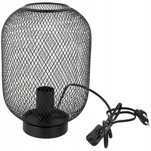 Czarna Ażurowa Lampa Stołowa Glamour Loft Style - Lampy stojące - miniaturka - grafika 1