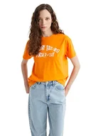 Koszulki i topy damskie - DeFacto T-shirt damski, pomarańczowy, XXL - miniaturka - grafika 1