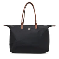 Torebki damskie - Torebka Tommy Hilfiger Popette Maxi Tote AW0AW17996 Czarny - miniaturka - grafika 1