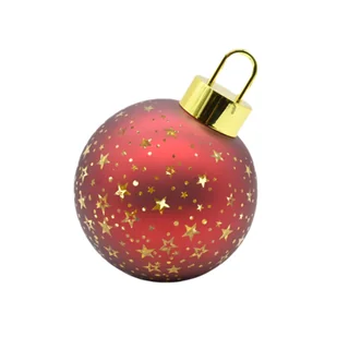 Bombka szklana LED w gwiazdki 15 cm czerwono-złoty - Bombki - miniaturka - grafika 1