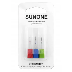 SunOne Zestaw frezów diamentowych DK1 SZ2 DS3 3szt - Frezarki do paznokci - miniaturka - grafika 1