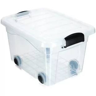 Plastikowy pojemnik na kółkach Vado 20L, transparentny - Pudła i pojemniki do przechowywania - miniaturka - grafika 1