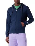 Bluzy męskie - Champion Męska bluza z kapturem Rochester 1919 C-Logo Full Zip z kapturem, granatowa (Eco-Future), M, granatowy (Eco-future), M - miniaturka - grafika 1