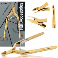 Akcesoria do paznokci - Cążki cęgi do grubych wrastających paznokci skórek obcinaczki nożyczki manicure gabinet SPA złote - miniaturka - grafika 1