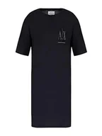 Koszulki i topy damskie - Armani Exchange Damska koszulka z logo Studded Icon Casual Dress, Navy/Studs, XS - miniaturka - grafika 1