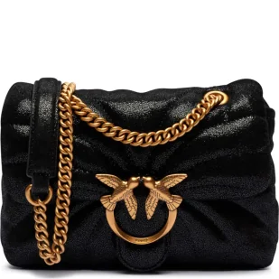 Pinko Skórzana torebka na ramię LOVE PUFF MINI BUTTERFLY - Torebki damskie - miniaturka - grafika 1