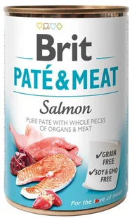 Brit Pate & Meat Dog Salmon ŁOSOŚ 400g  od 95zł +DO 3% ZWROTU W PROGRAMIE LOJALNOŚCIOWYM PATE-400-SALMON - Mokra karma dla psów - miniaturka - grafika 2