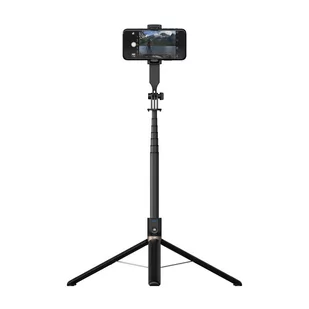 UCHWYT SELFIE - z odpinanym pilotem bluetooth i tripodem - P100 CZARNY - Selfie stick - miniaturka - grafika 1