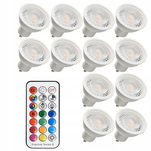 Zestaw 12 x żarówka gu10 Rgb ciepła z pilotem - Żarówki tradycyjne - miniaturka - grafika 1