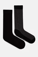 Skarpetki męskie - Calvin Klein skarpetki 2-pack męskie kolor czarny 701229437 - miniaturka - grafika 1