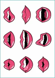 Tatuaże Tymczasowe Lip Tattoo Set - Prace ręczne dla dzieci - miniaturka - grafika 1