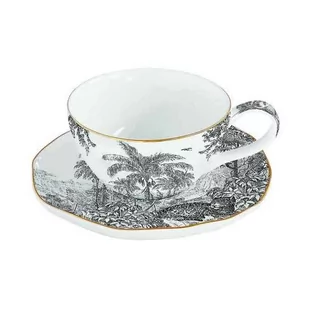 FILIŻANKA PORCELANOWA Z TALERZYKIEM Rain Forest - Tropikalny Las 250 ml (1589 RAIN) ze złoceniem - Filiżanki - miniaturka - grafika 1