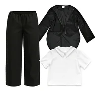 Dresy i komplety dla chłopców - ZESTAW GALOWY BIAŁO-CZARNY 146-158 3el - miniaturka - grafika 1