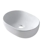 Umywalki - BALNEO - Umywalka nablatowa FIORA 48x35 cm biała ceramiczna - Miska umywalkowa - miniaturka - grafika 1