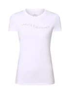 Koszulki i topy damskie - Armani Exchange Koszulka damska Kobiety Bawełna biały jednolity, S - miniaturka - grafika 1