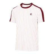 Koszulki sportowe męskie - Koszulka męska Fila  T-Shirt Stripes Jascha 2 White Alyssum/Cabernet XL - miniaturka - grafika 1