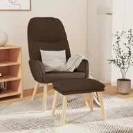 Fotele - Lumarko Fotel z podnóżkiem, brązowy, obity tkaniną! - miniaturka - grafika 1
