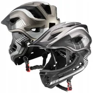 Kaski rowerowe - Rockbros Kask Rowerowy Dziecięcy Z Odpinaną Szczęką Rozmiar M Szary - miniaturka - grafika 1
