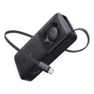 Powerbanki - Powerbank Baseus Free2Pull 10000mAh 30W z portem USB-C i rozwijanym kablem USB-C - Czarny - miniaturka - grafika 1