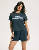 Piżamy damskie - Piżama damska Rest Bloovii grafitowy S - miniaturka - grafika 1