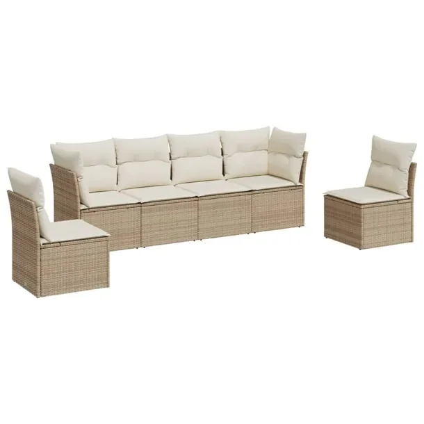 Zestaw wypoczynkowy rattan PE 4-os. beżowy 234x62x69 cm