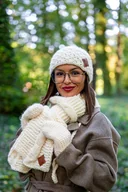 Czapki damskie - Czapka MERINO Hope Beżowy ecru + podszewka JEDWAB - miniaturka - grafika 1