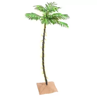 vidaXL Palma z oświetleniem, 88 ciepłych białych LED, 150 cm - Choinki - miniaturka - grafika 1