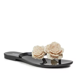 Klapki i japonki damskie - Japonki Melissa Melissa Harmonic Springtime Ad 35704 Black/Beig AT136 - grafika 1