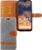 Portfele - Nokia 2.3 Etui na telefon komórkowy Etui na kartę Portfel Szary - miniaturka - grafika 1